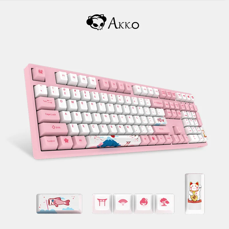 AKKO Cherry PBT 114 ключ Вишневый краситель субкровать набор ключей мировой Тур Серия
