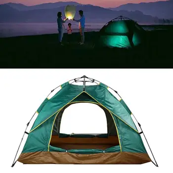 

Durable Green Polyester Tent Hiking Automatic Tent Double Layer Tent Bedding Travel Folding Tent Mosquito Net Outdoors Camping
