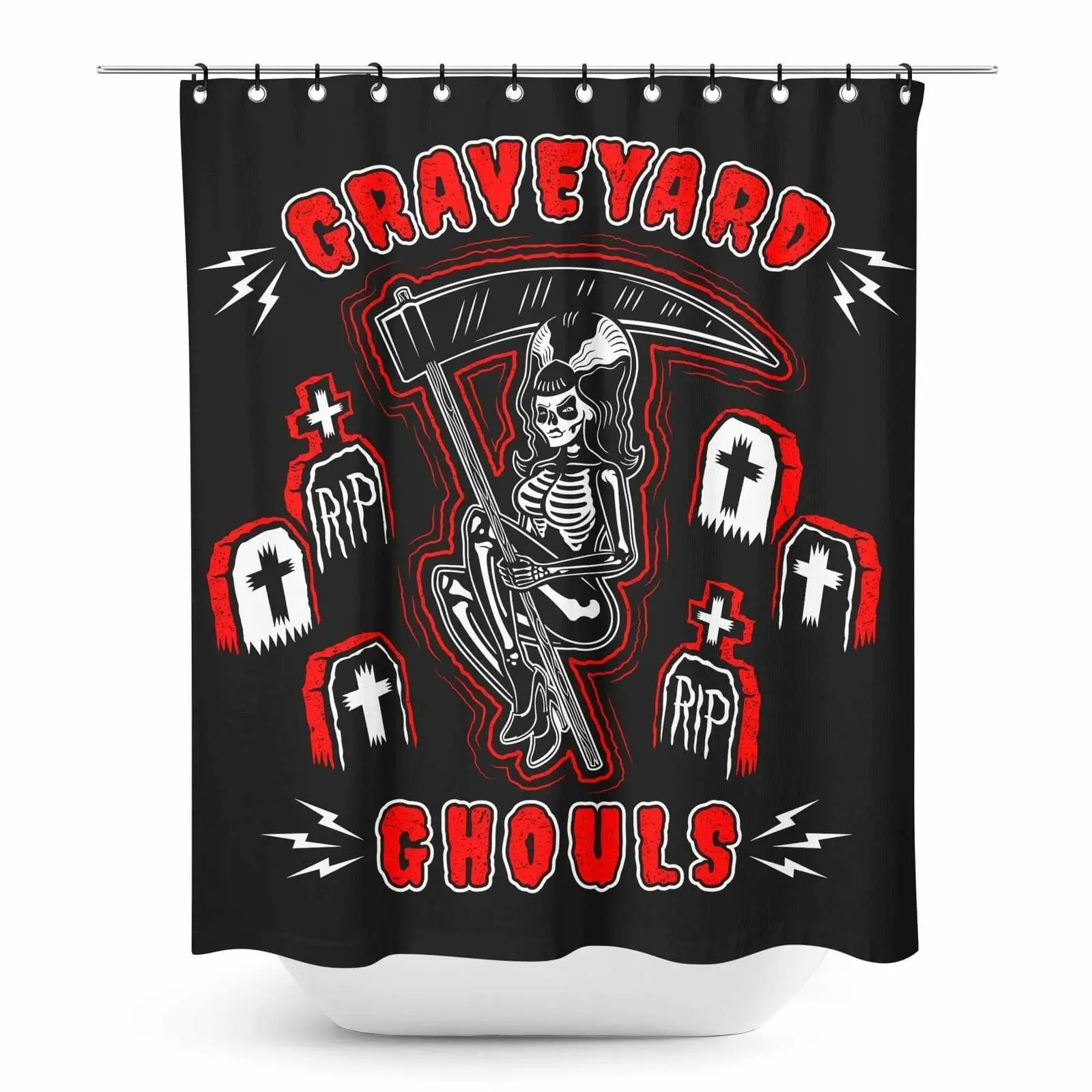 Sourpuss Graveyard Ghouls занавеска для душа Ретро готический панк ужас дома