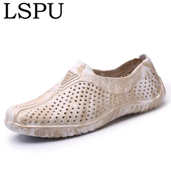 

Summer Quick-Drying Men's Hole Shoes Slip On Breathable Water Beach Sandals Lightweight Jelly Summer Slides Men Clogs Plus Size