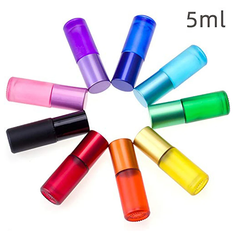 여행용 에센셜 오일용 5ml 매트 두꺼운 유리 롤, 5cc 롤러 볼, 내구성 있는 향수 바이알, 30 개