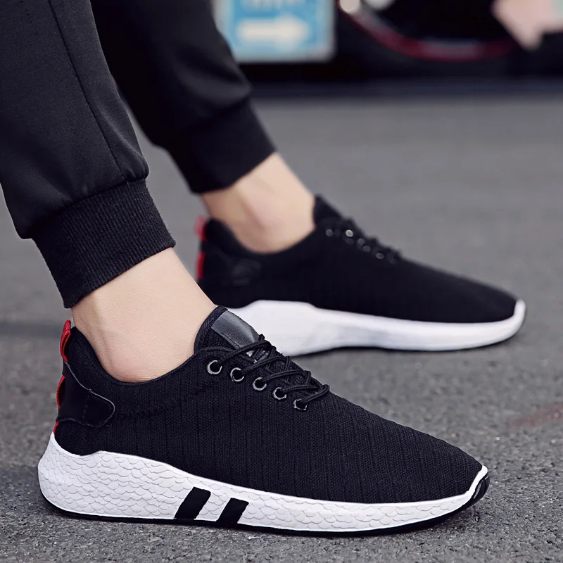 

2019 MEN'S SHOES Spring Summer New Style Men Athletic Shoes Male STUDENT'S Fly Woven Casual Punched Sheet Surface Running Trendy