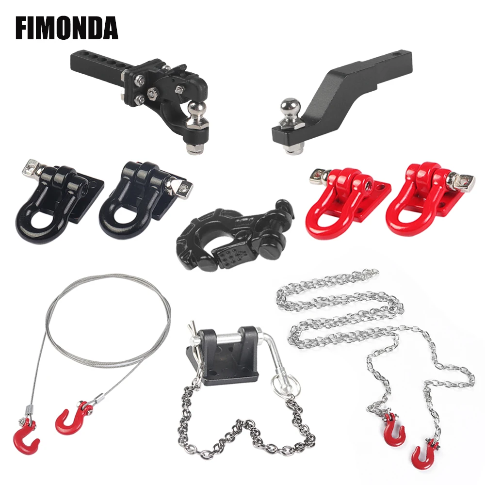 

1/10 Scale Accessories Metal Tow Hook Trailer Rope Chain Trailer shackle for RC Crawler Car Axial SCX10 Traxxas TRX4 Tamiya CC01
