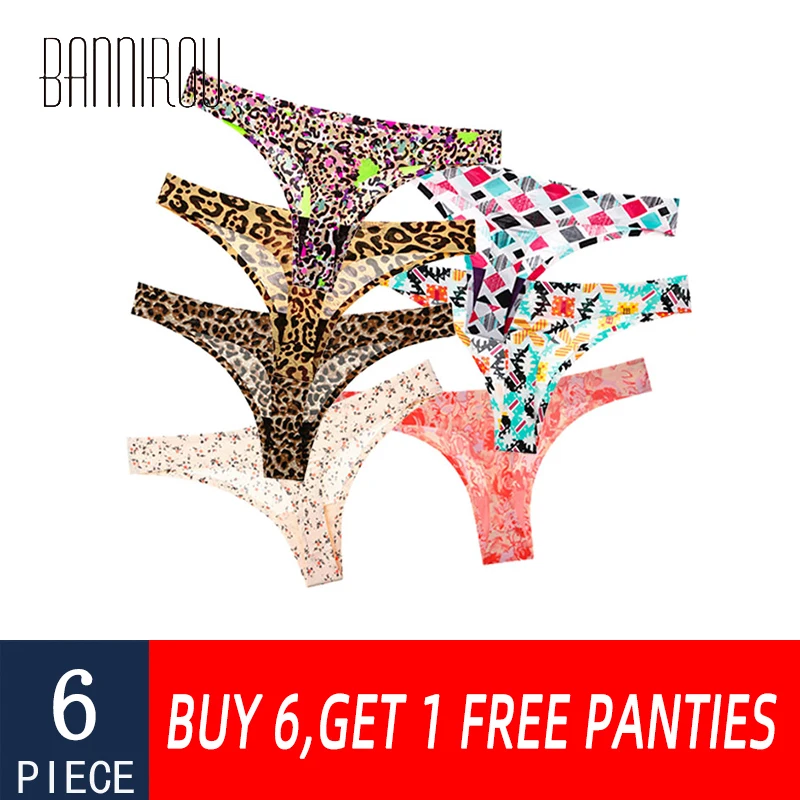 

Sexy Thongs Woman Underwear Panty Leopard Female T-back Soft G-string Seamless Print Foral Thong For Woman Underwear Buy 6 Get 7