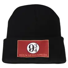 Черные шапки Фэнтези Магия Хогвартс Экспресс Платформа 9 шапочка Чепчик для девочки холодная меховая шапка короткая шапка s Зимняя женская шляпа хлопок