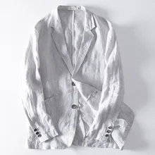 KLV мужской костюм куртка Мужская Slim Fit льняная смесь карман сплошной длинный рукав Костюмы Блейзер Куртка Верхняя одежда костюм куртка D4