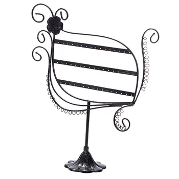 

Vintage Hook Earrings Hanger Jewelry Display Rack Stand Holder Necklace Showcase for Home Decoration - Black Jewelry Tree Rack