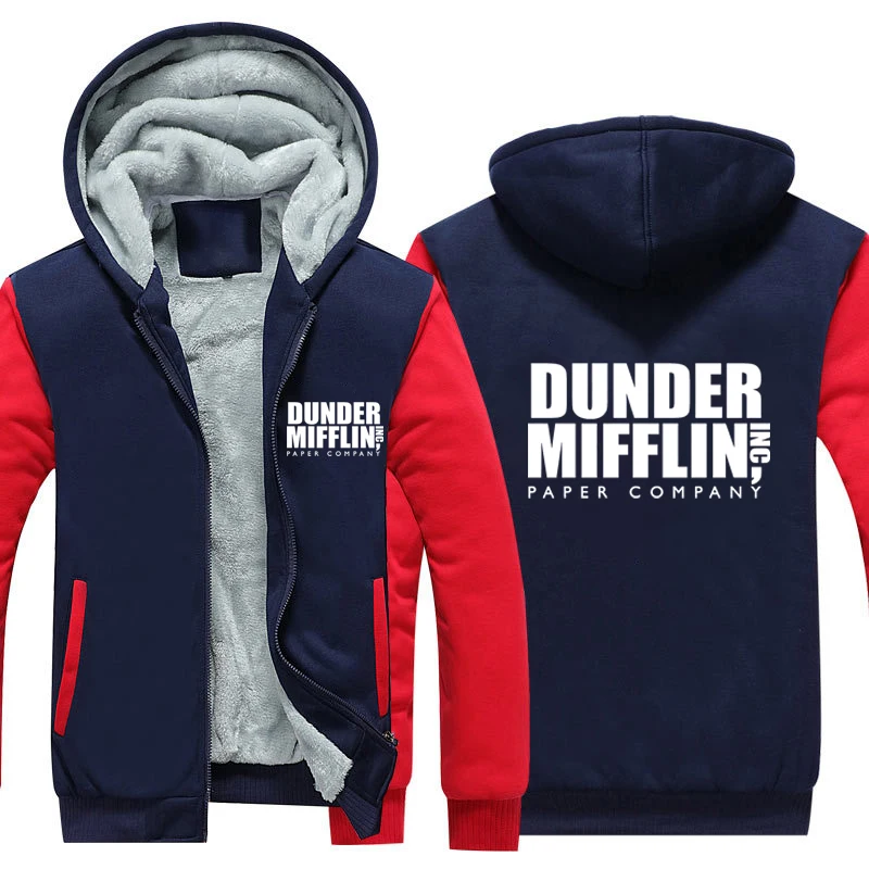dander Mifflin утепленная толстовка с капюшоном бумажная компания dander Mifflin зимняя теплая флисовая толстовка с капюшоном плотное пальто