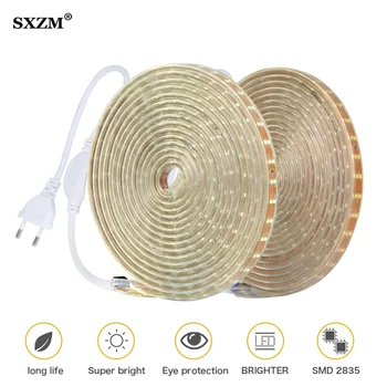 

SMD2835 AC 220V LED Strip light IP67 Double Row 120leds/M High brightness LED tape For Garden Kitchen Home decoration Street