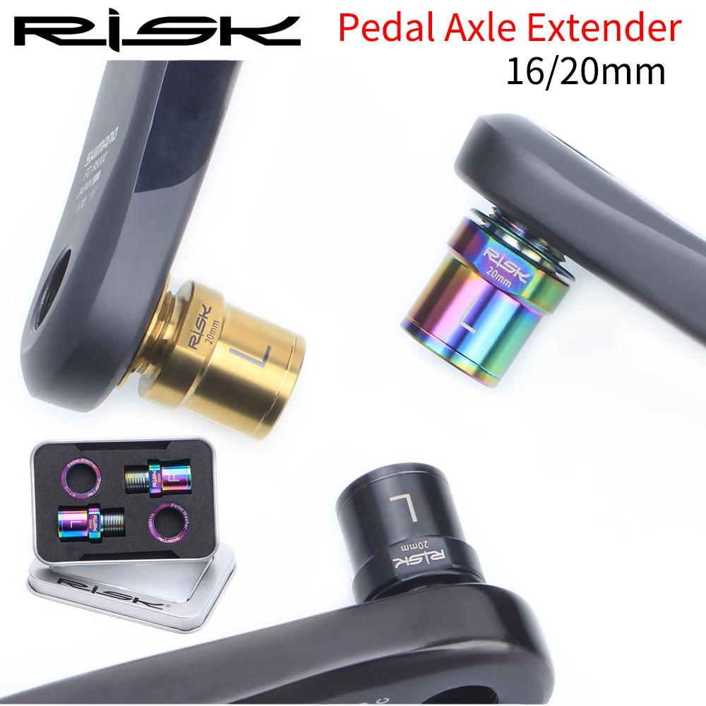 

Risk RT109 Titanium Bike Pedals Extenders 16mm/20mm With Washer MTB Mountian Bicycle light Pedels Lengthed Streched With Gasket