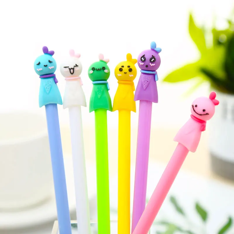 Корейская классная гелевая ручка в виде русалки, кошки, животных, Kawaii, школьная, кукурузная собака, каваи, единорог, рождественский подарок, канцелярские принадлежности, материал для девочек - Цвет: Doll mixed 6pcs