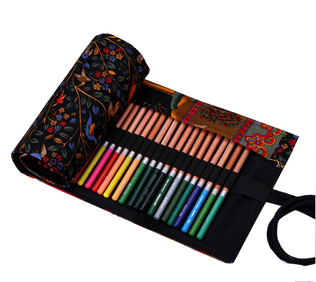 С узорами в народном стиле из плотной ткани цветной карандаш рулон 12/24/36/48/72