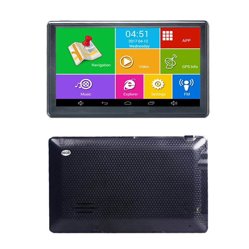 7" 7 дюймов Android gps автомобильный навигатор Bluetooth wifi 16G/512 M, AV-in, карта грузовика бесплатные карты для Европы, Испании, Великобритании - Размер экрана, дюймов: 7"