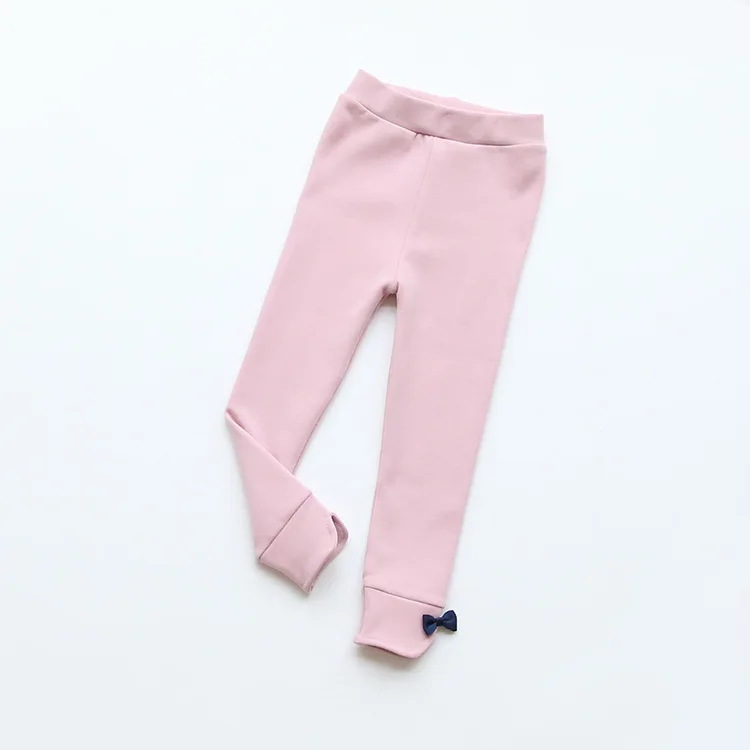 Girls Solid Color Leggings Small CHILDREN'S Baby Bow Trousers Skinny Crawler Spring New Style Childrenswear