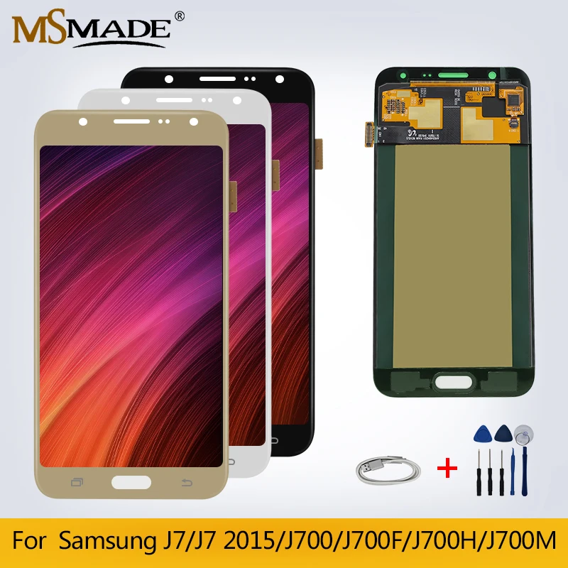

Original For Samsung Galaxy J7 2015 J700 J700F J700H J700M LCD Display Touch Screen Digitizer Replacement Parts + Tempered film
