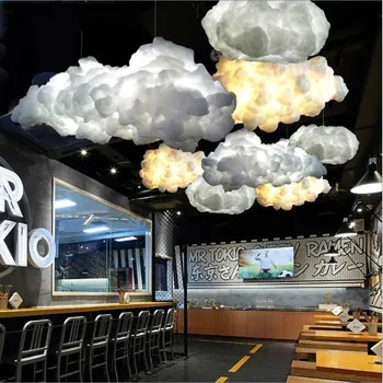 

Modern Creative Romantic White Silk Cotton Clouds Pendant Light White Soft Floating Hanging Light Living room Bedroom Restaurant