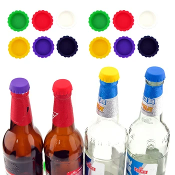 

36pcs Colorful Silicone Crown Caps Bottle Stopper Caps Wine and Juice Bottle Lid Storage Home Supplies HKS99