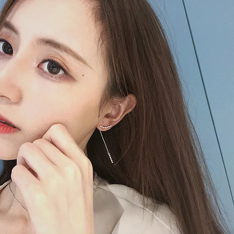 

Gold Secretary Why like Celebrity Style Earrings Ear Stud Women's South Korea Cool Versatile Elegant Smile Earrings Ear Stud R05