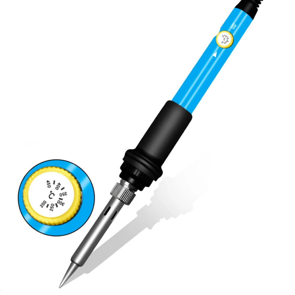 1 soldering iron 60 Вт Температурный Регулируемый Электрический паяльник набор сварочная наладочная станция для пайки ремонтные инструменты равномерно нагреваемый быстрый нагрев - Цвет: 1 soldering iron