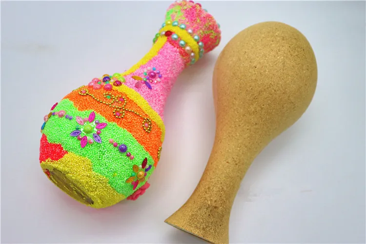Детская ручная работа Создание diy обучающая игрушка снежинки пластелин жемчужная грязь деревянная ваза белый эмбрион живопись плесень