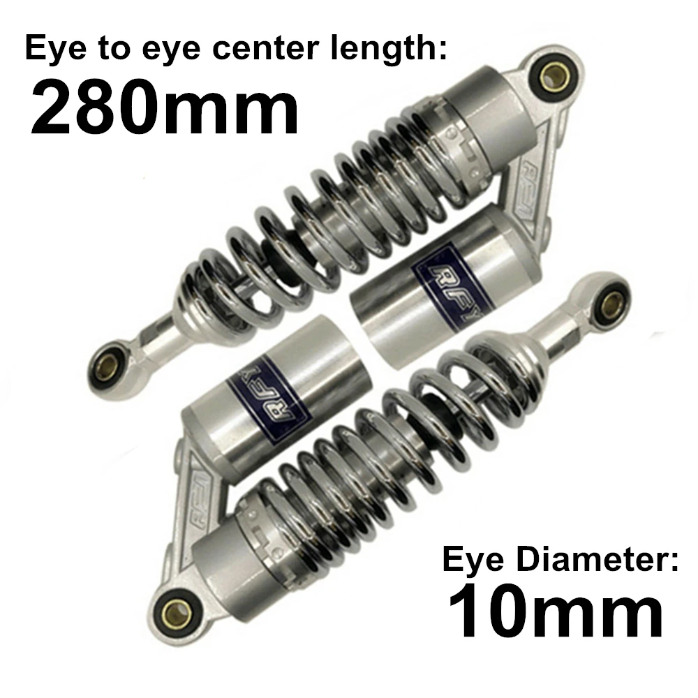 Universal 280mm 11'' Eye Diameter 10mm Motorcycle Dirt Bike Scooter ATV Rear Air Shock Absorbers Suspension For Yamaha Honda Universal 280mm 11'' Eye Diameter 10mm Motorcycle Dirt Bike Scooter ATV Rear Air Shock Absorbers Suspension For Yamaha Honda