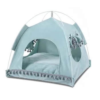 

Foldable Pet Dog Tent House Breathable Print Pet Cat House With Net Outdoor Indoor Mesh Cat Small Dog Tent House
