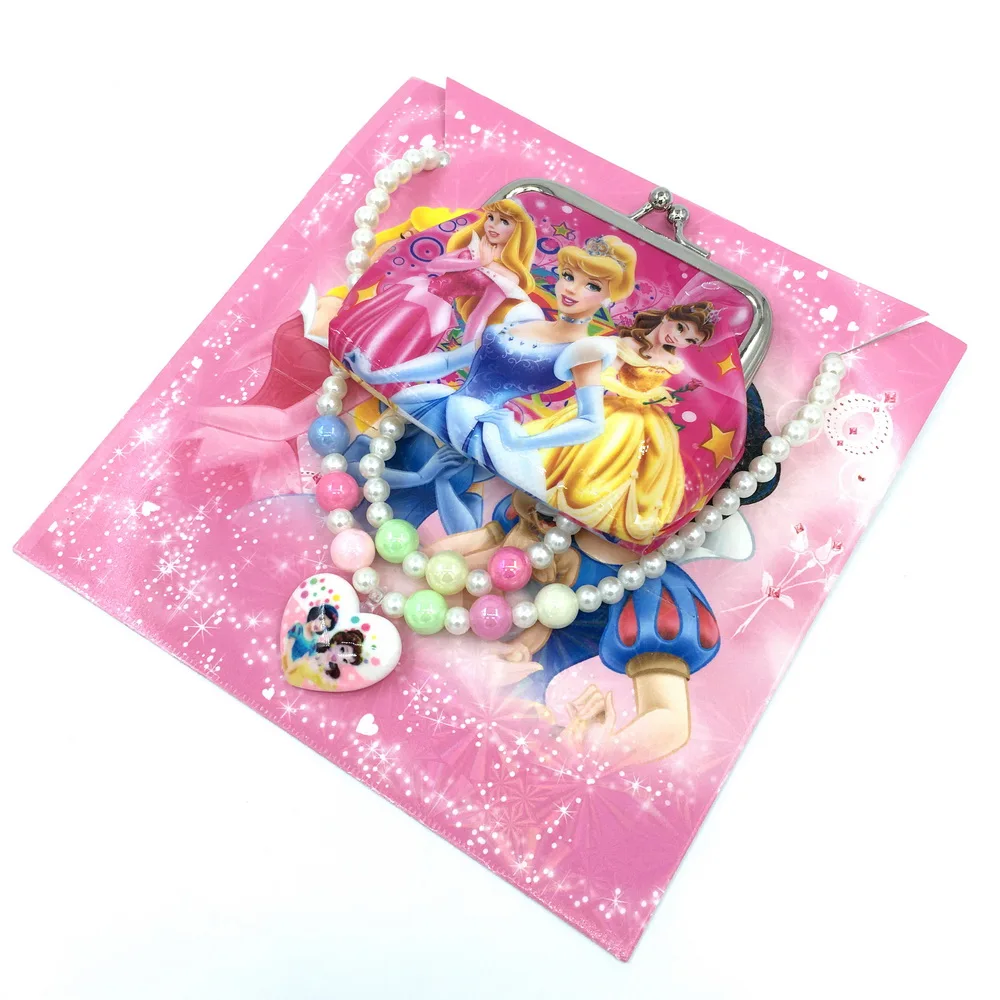 3 шт./лот Дисней Принцесса Дети Девочки ожерелье игрушки браслет кошелек аксессуары праздничные подарки на день рождения набор - Цвет: C