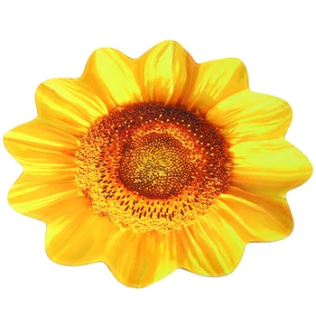 

Simulation plant leaves sun flower floor mat cushion plush toy fabric home carpet green leaf modeling children's mat