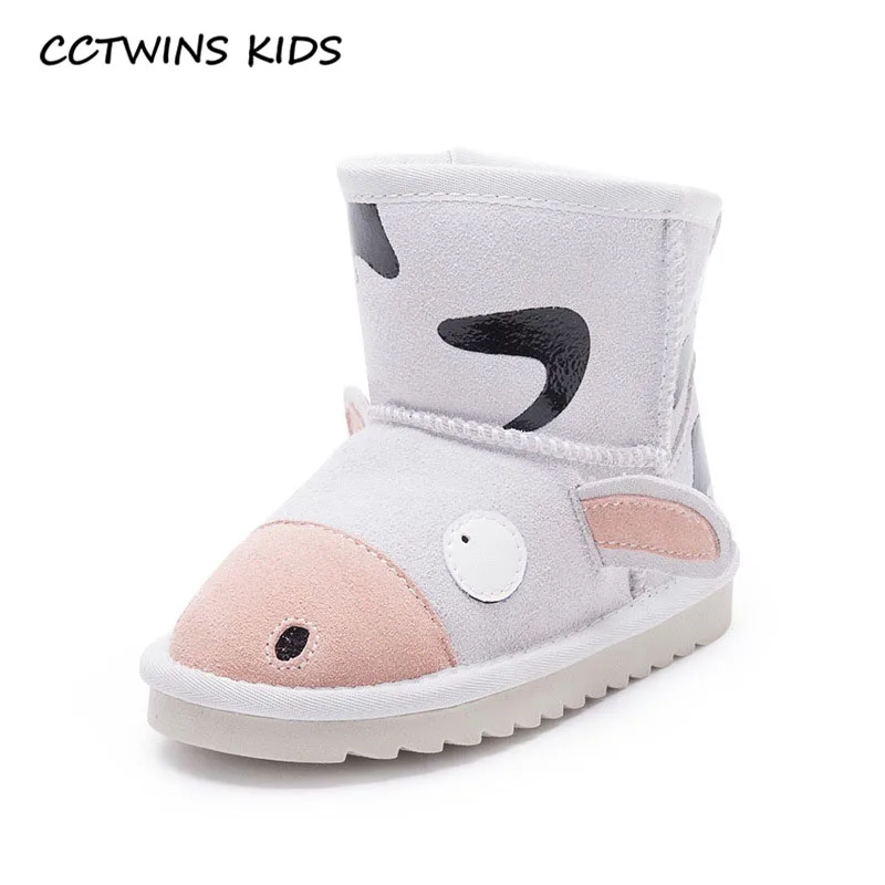 Белый CCTWINS/детская обувь; коллекция года; модные зимние ботинки для малышей; детская обувь из натуральной кожи; брендовые ботинки до середины икры для мальчиков и девочек; SNB179 - Цвет: Белый