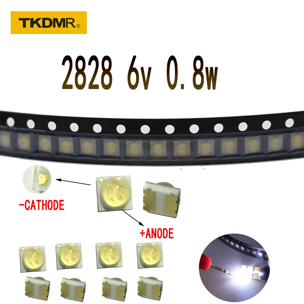 TKDMR 100/50/20 шт. 2828 Светодиодная лампа SMD Холодный белый светодиодный светильник