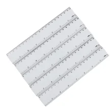 Règle en plastique, 8 pouces, 4 pièces, règle droite, outil de mesure en plastique, outil de géométrie mathématique solide et dur (blanc)