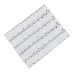 4 pces 8 polegadas régua de plástico em linha reta ferramenta de medição de plástico forte ferramenta de geometria matemática dura (branco)