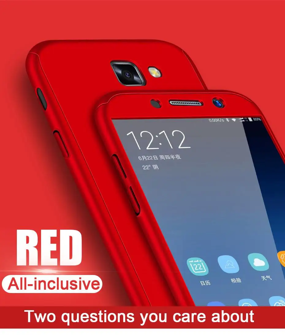 Fashion 360 Shockproof Full Cover For Samsung Galaxy A3 A5 J1 J3 J5 J7 J2 Prime A7 A6 A8 J4 J6 Plus Phone Case