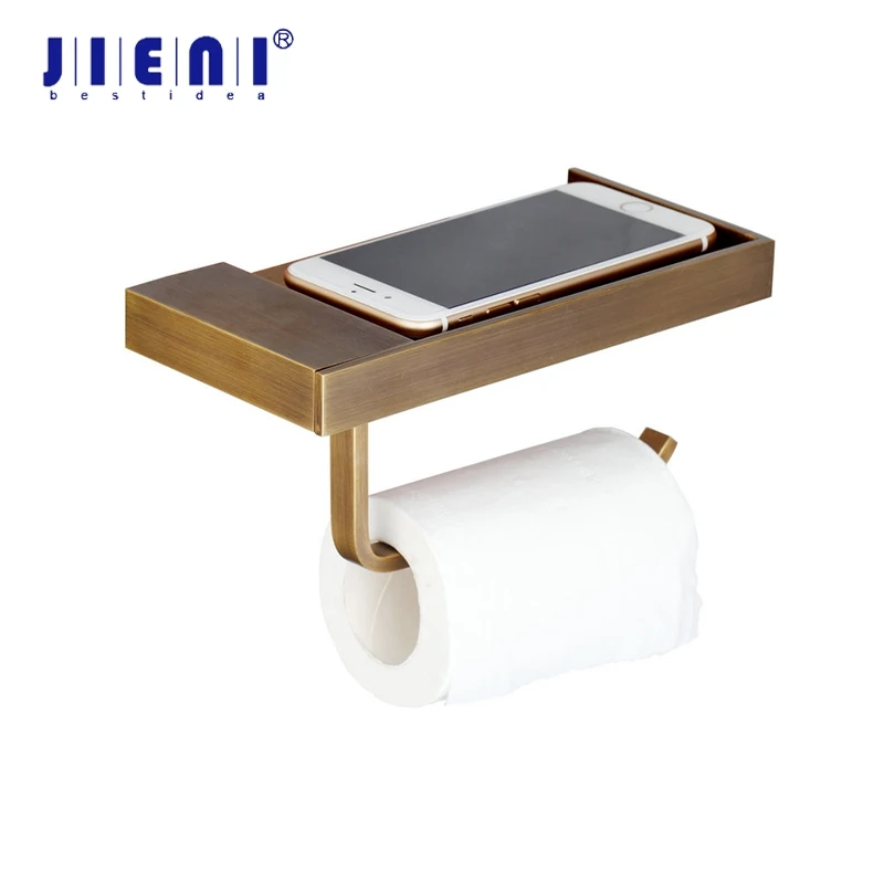 Jieni Antique Brass Toilet Paper Holder Tissue Box Rack Stainless