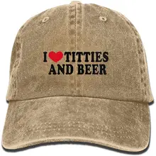 Бейсбольная Кепка унисекс с эффектом потертости и надписью «Heart Titties and Beer Love», регулируемая задняя застежка, Кепка-Дальнобойщик, шляпы-рыбки