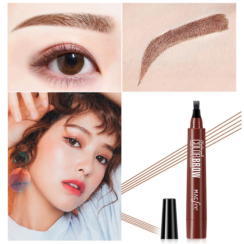 1pc Waterproof Fork Tip Eye Brow Pencil Long Lasting Fine Sketch Liquid Eyebrow Tattoo Pencil Pro Microblading Eyebrow Pen