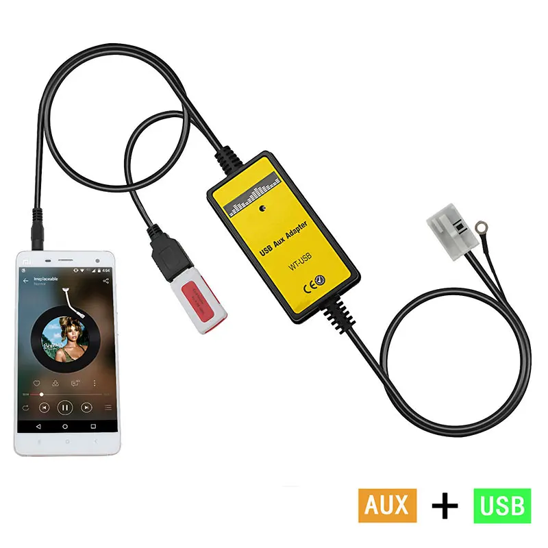 VEHEMO USB SD 3,5 мм вход AUX Автомобильный MP3 музыкальный адаптер CD чейнджер аудио адаптер 12Pin для VW для Audi для Skoda Quadlock
