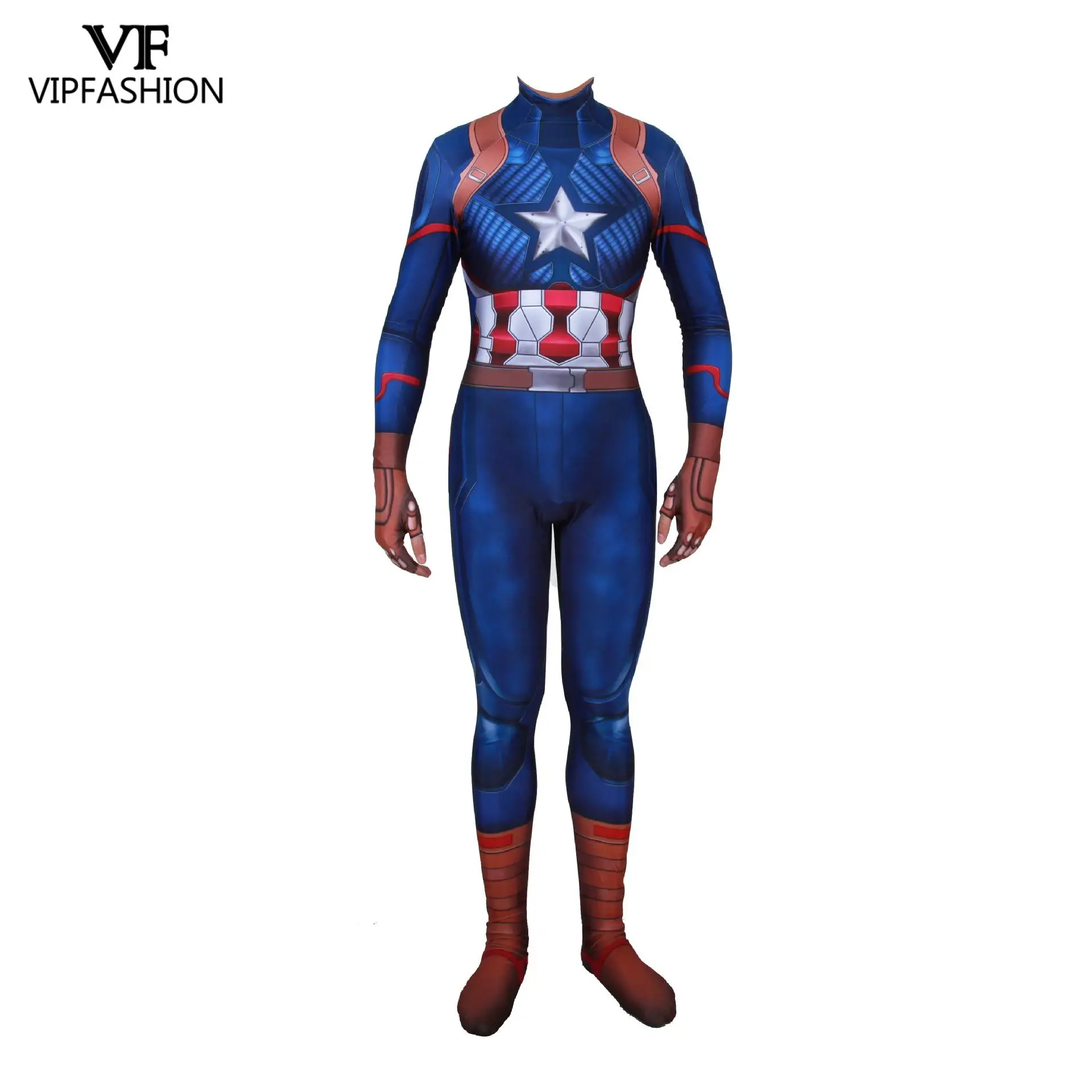 

VIP FASHION Newest 3D Printed Lycra Zentai Bodysuits Adult Avengers Endgame Captain America Cosplay Costumes Jumpsuits