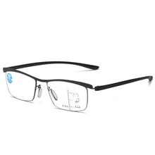 Новые прогрессивные мульти-фокус очки для чтения анти-синий унисекс индивидуальные очки для бровей металлическая полуоправа очки для чтения