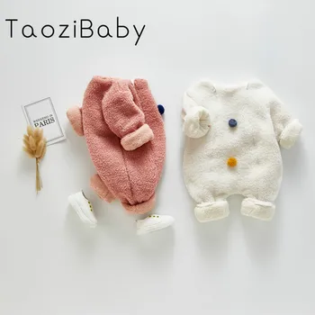 

Korea imitation cashmere Romper warm jacket climbing clothing for bor and girl cute baby Siamese Romper Baby Girl Clothes