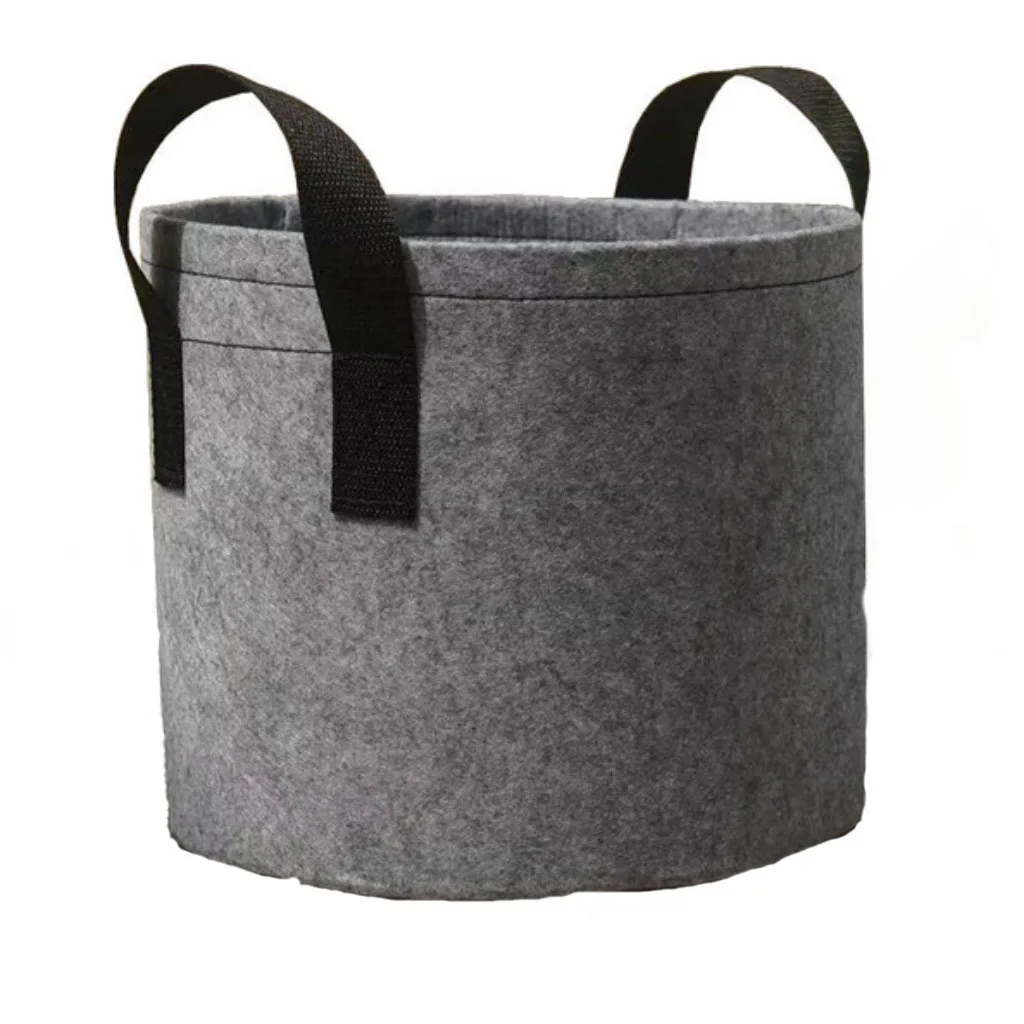 Gallon Felt Grey Fabric Plant Grow Bag Garden Planting With Handle Growing Box Vegetable Potato Round Pot Container | Дом и сад