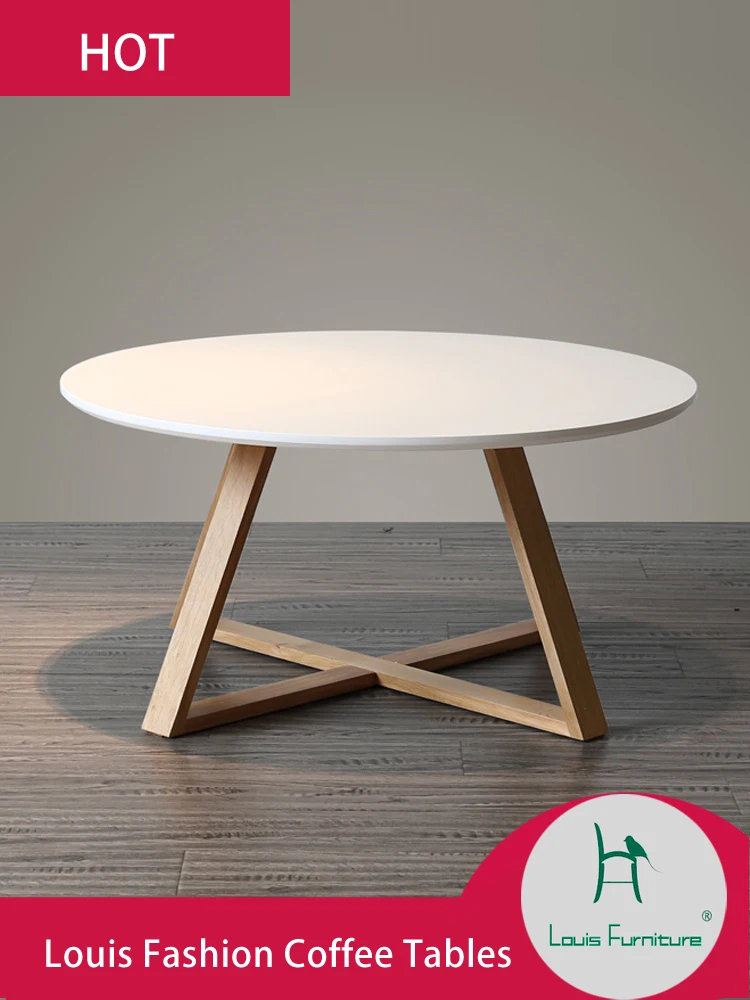Модные журнальные столики Луи деревянные дубовые ножки и гостиная белые