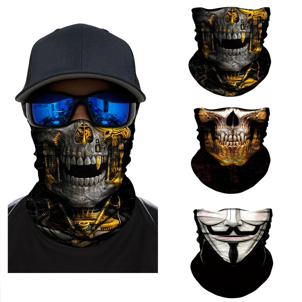 Мотоциклетная маска для лица, моторная Балаклава, маска, моторный шарф, повязка на голову на Хэллоуин, лыжный щит для лица, шейный Теплый головной убор, гетры для велоспорта