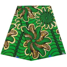 Африканский настоящий голландский воск 6 ярдов африканская ткань новая мода африканский зеленый цветочный принт ткань