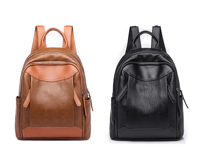 Moda mujer Mochila De cuero suave de alta calidad mochila de viaje mujer bolso de hombro PU estudiantes mochilas escolares