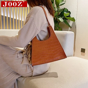

Tall Woman's Simple Crocodile Shoulder Bag New Female Retro Luxury Brand Office Subaxillary Bags Fashion Ladies Shopping Purse