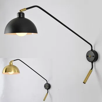 

Lighting Sconces Nordic Creative Retro Rotary Long Pole Wall Lamps Living Room Decoration Individual Designer Vintage Wall Light