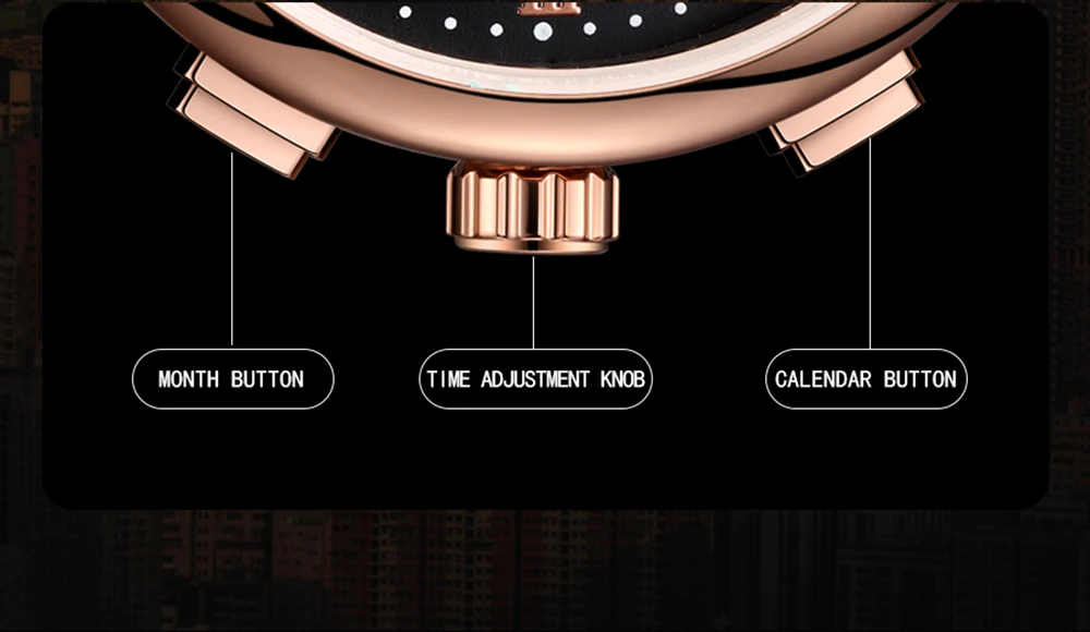 grande dial data tourbillon pulseira de couro