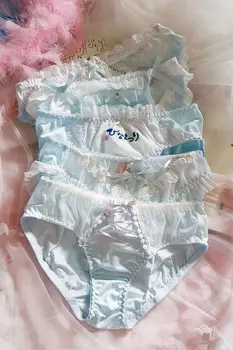 

10 Color Japanese Girl New Kawaii Soft Girl Girl Blue Lolita Lace Cute Sexy Embroidery Mori Girl Ruffle Student Panties lingerie