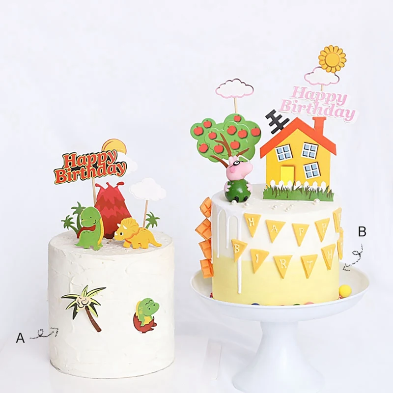 Dinosaure Et Volcan Gateau Drapeaux Decoratifs Pour Gateau Anniversaire Enfants Faveur Gateau Topper Et Pour La Decoration De Gateaux Pour La Decoration De Table De Dessert Aliexpress